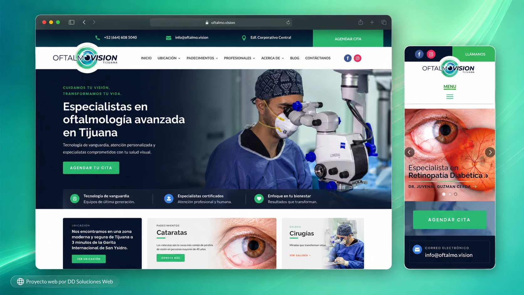 Proyecto web de OftalmoVision Tijuana realizado por el equipo de Yeti Agencia Creativa para la campaña Boom Shaka Laka