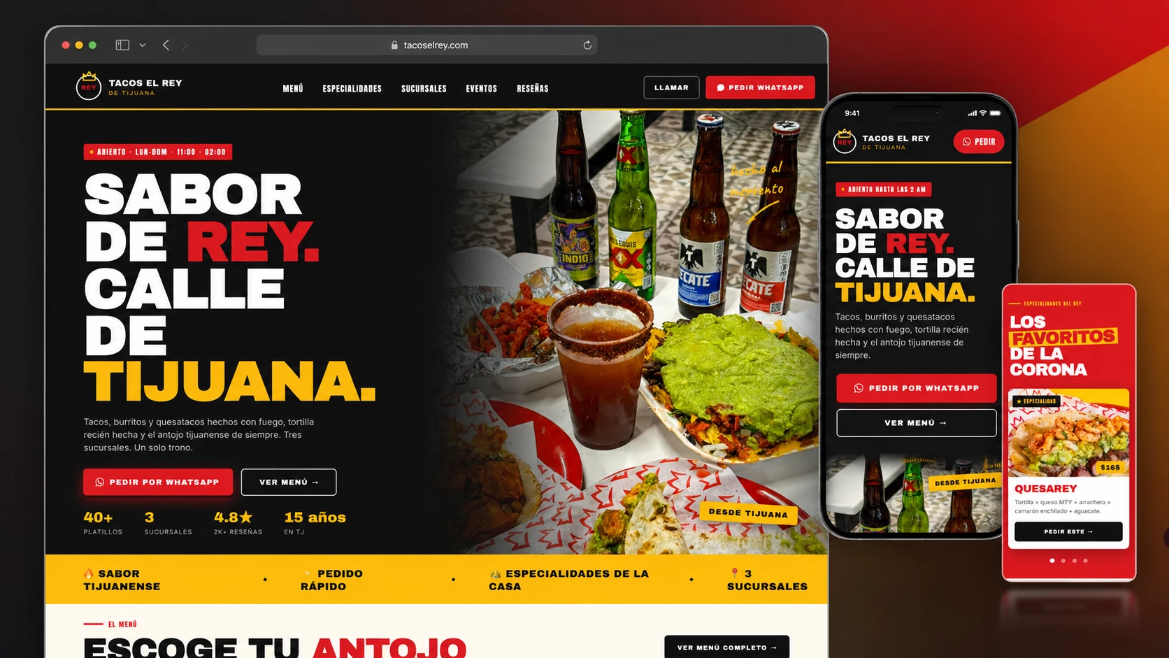 Proyecto web de Tacos El Rey realizado por el equipo de Yeti Agencia Creativa para la campaña Boom Shaka Laka